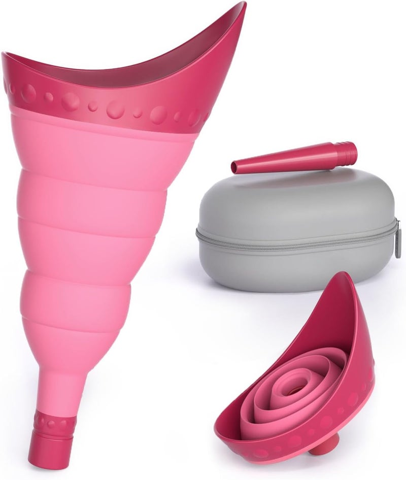 TRIPTIPS Pee Conch Foldable Female Urinal Device Portable Urinal for Women Pee Funnel for Women Travel, She Pee Cup for Women Stand to Pee Womens Urinal Funnel with Tube Case - Image 1